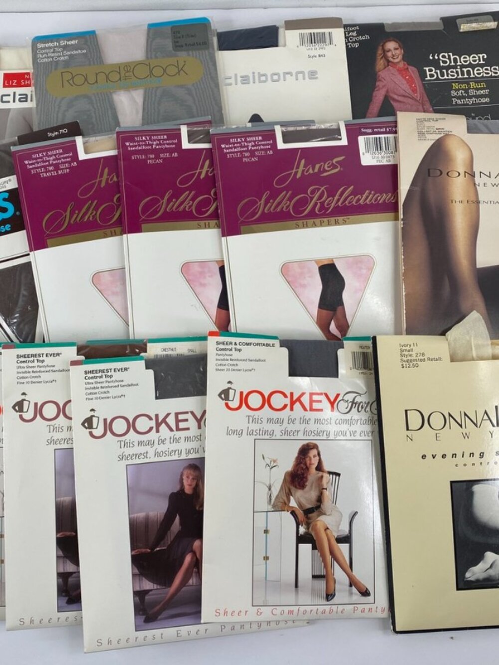 Hanes Liz Claiborne Vintage Pantyhose Lot of 15 Pairs